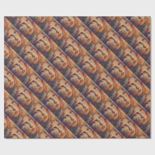 Abstract gezicht cadeaupapier (Vlak)