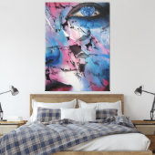 Abstract gezicht canvas afdruk (Insitu (Slaapkamer))