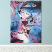 Abstract gezicht canvas afdruk (Insitu (Houten vloer))