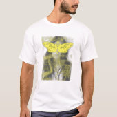 Abstract gezicht en vlinder t-shirt (Voorkant)