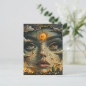 Abstract gezicht Grunge Briefkaart (Staand voorkant)