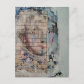 Abstract Gezicht Grunge Collage Briefkaart (Voorkant)