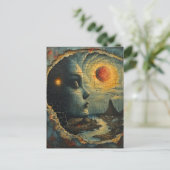 Abstract Gezicht Grunge Surreal Landscape Briefkaart (Staand voorkant)