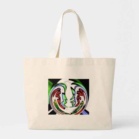 Abstract gezicht Hakuna Matata Art Print Grote Tote Bag (Voorkant)