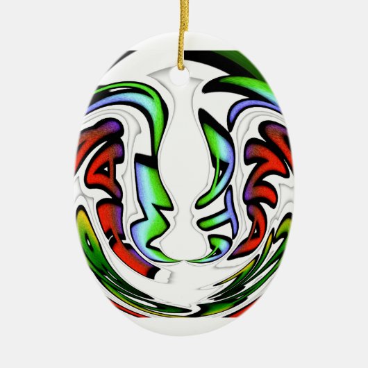 Abstract gezicht Hakuna Matata Art Print Keramisch Ornament (Voorkant)