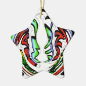 Abstract gezicht Hakuna Matata Art Print Keramisch Ornament (Links)