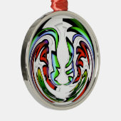 Abstract gezicht Hakuna Matata Art Print Metalen Ornament (Rechts)