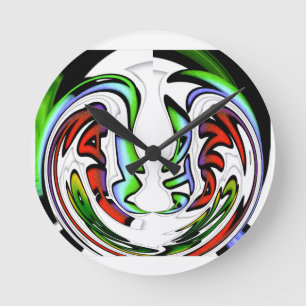 Abstract gezicht Hakuna Matata Art Print Ronde Klok