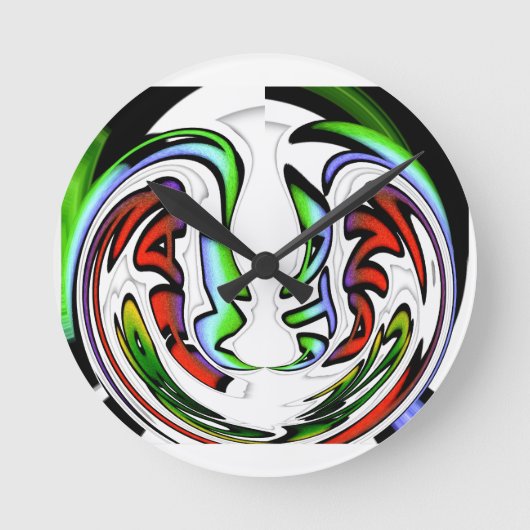 Abstract gezicht Hakuna Matata Art Print Ronde Klok (Voorkant)