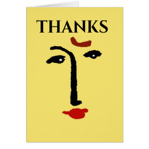 Abstract gezicht in geel