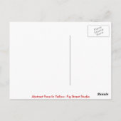 Abstract gezicht in geel briefkaart (Achterkant)