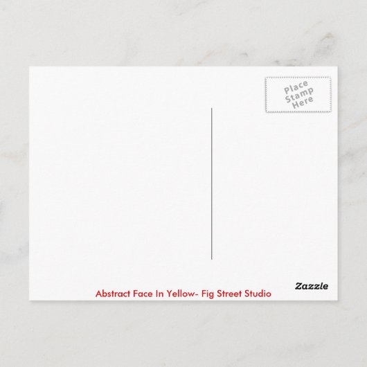 Abstract gezicht in geel briefkaart (Achterkant)