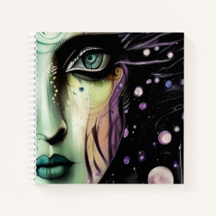 Abstract Gezicht in Ruimte Schetsboek Notitieboek