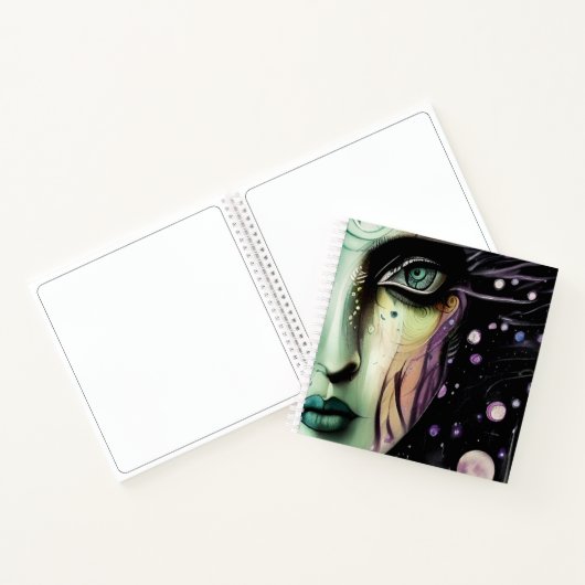 Abstract gezicht in Space Sketchbook Notitieboek (Binnen)