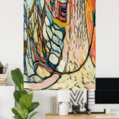 Abstract gezicht in venster poster (Thuiskantoor)