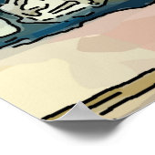 Abstract gezicht in venster poster (Hoek)