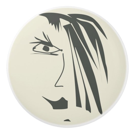 Abstract gezicht . keramische knop (Voorkant)