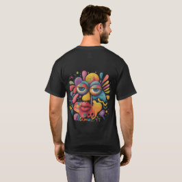 Abstract gezicht, kleurrijk wapenschild, geavancee t-shirt