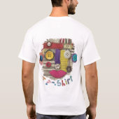 Abstract gezicht, kleurrijk wapenschild, geavancee t-shirt (Achterkant)