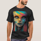 Abstract gezicht, kleurrijk wapenschild, geavancee t-shirt (Voorkant)