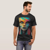Abstract gezicht, kleurrijk wapenschild, geavancee t-shirt (Voorkant volledig)
