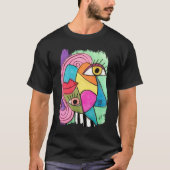 Abstract gezicht, kleurrijk wapenschild, geavancee t-shirt (Voorkant)