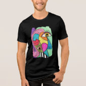 Abstract gezicht, kleurrijk wapenschild, geavancee Tri-Blend shirt (Voorkant)
