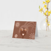 Abstract Gezicht Lege Notecard Kaart (Gele Bloem)