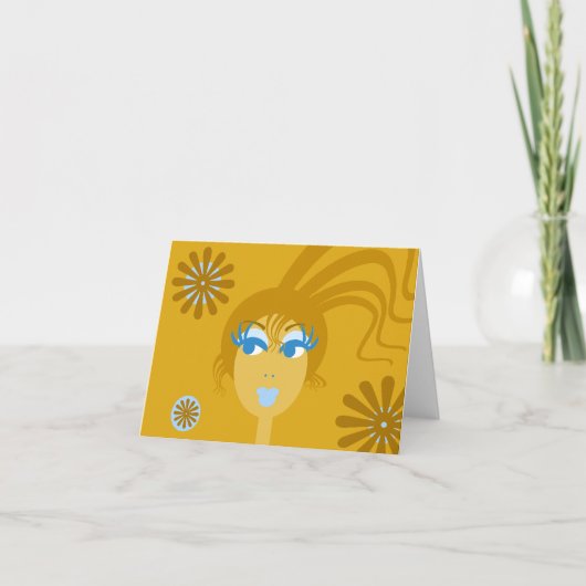 Abstract Gezicht Lege Notecard Kaart (Voorkant)