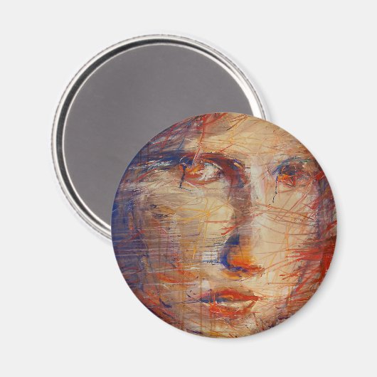 Abstract gezicht magneet (Voorkant / Achterkant)