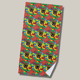 Abstract Gezicht met Adres in Cirkelpatroon 2 Strandlaken