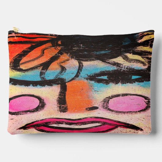 Abstract Gezicht met Bloem Etui (Voorkant)