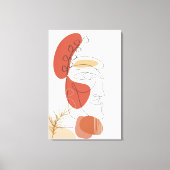 Abstract gezicht met rode en oranje Bob bladeren Canvas Afdruk (Voorkant)