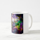 Abstract gezicht met symbolen koffiemok (Voorkant rechts)