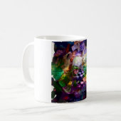 Abstract gezicht met symbolen koffiemok (Voorkant links)