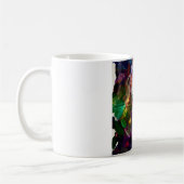 Abstract gezicht met symbolen koffiemok (Links)