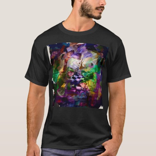 Abstract gezicht met symbolen t-shirt (Voorkant)