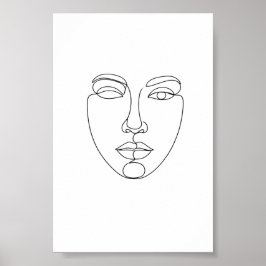 Abstract Gezicht Minimalistische Lijnkunst Poster
