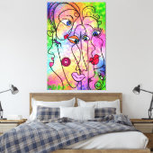 Abstract Gezicht Moods Canvas Modern schilderij Afdruk (Insitu (Slaapkamer))