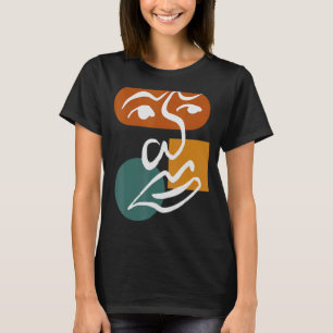 Abstract gezicht One Line Women Mannen Kinder jong T-shirt