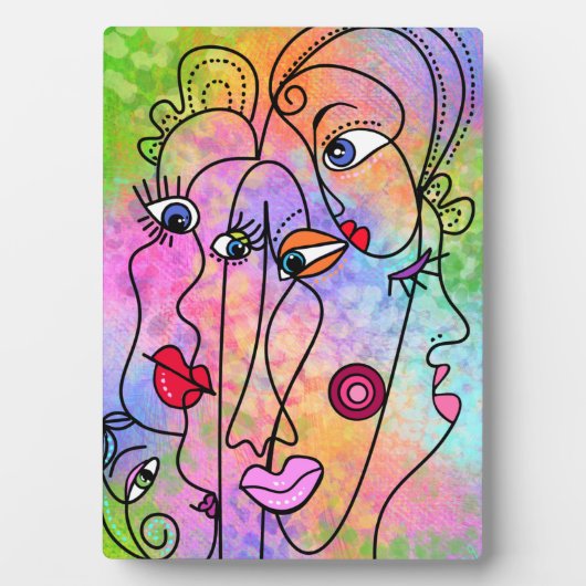 Abstract gezicht plaque fotoplaat (voorkant)