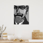 Abstract gezicht poster (Keuken)