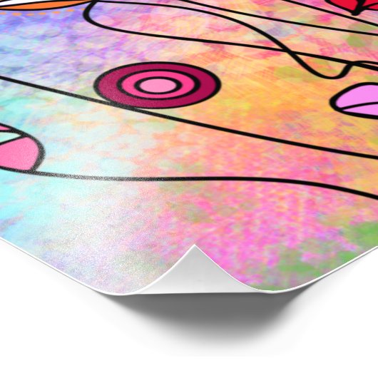 Abstract Gezicht Poster Kubisme Schilderen (Hoek)