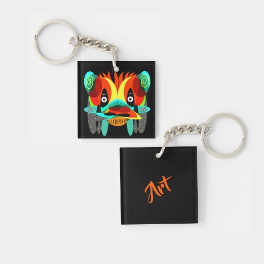 Abstract gezicht sleutelhanger