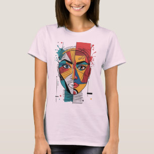 abstract gezicht t-shirt