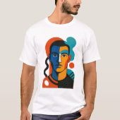 Abstract gezicht T-shirt | Modern Pop Art Graphic  (Voorkant)