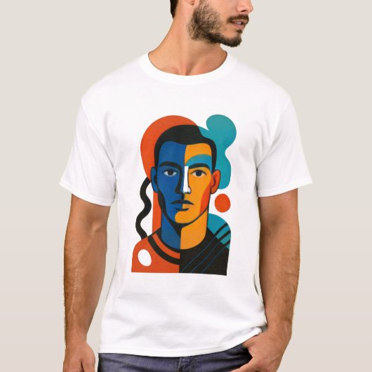 Abstract gezicht T-shirt | Modern Pop Art Graphic  (Voorkant)