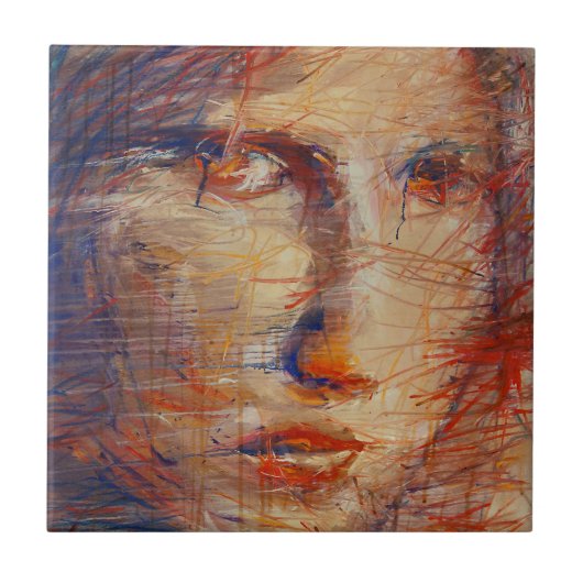 Abstract gezicht tegeltje (Voorkant)