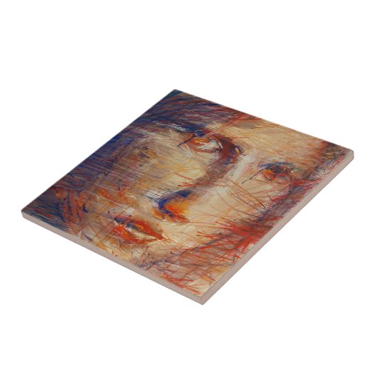 Abstract gezicht tegeltje (Zijkant)