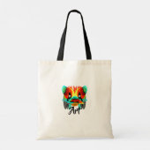 Abstract gezicht tote bag (Achterkant)